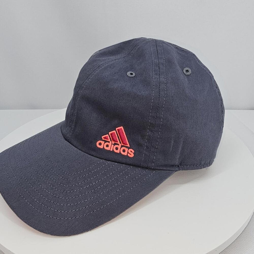 Adidas Climalite Hat Gray Pink Bill Logo‎ Run Tennis Golf Workout Baseball Cap